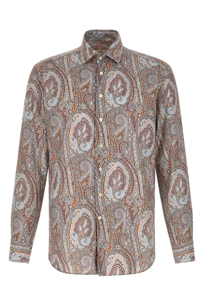 all-over floral paisley floral satin shirt
