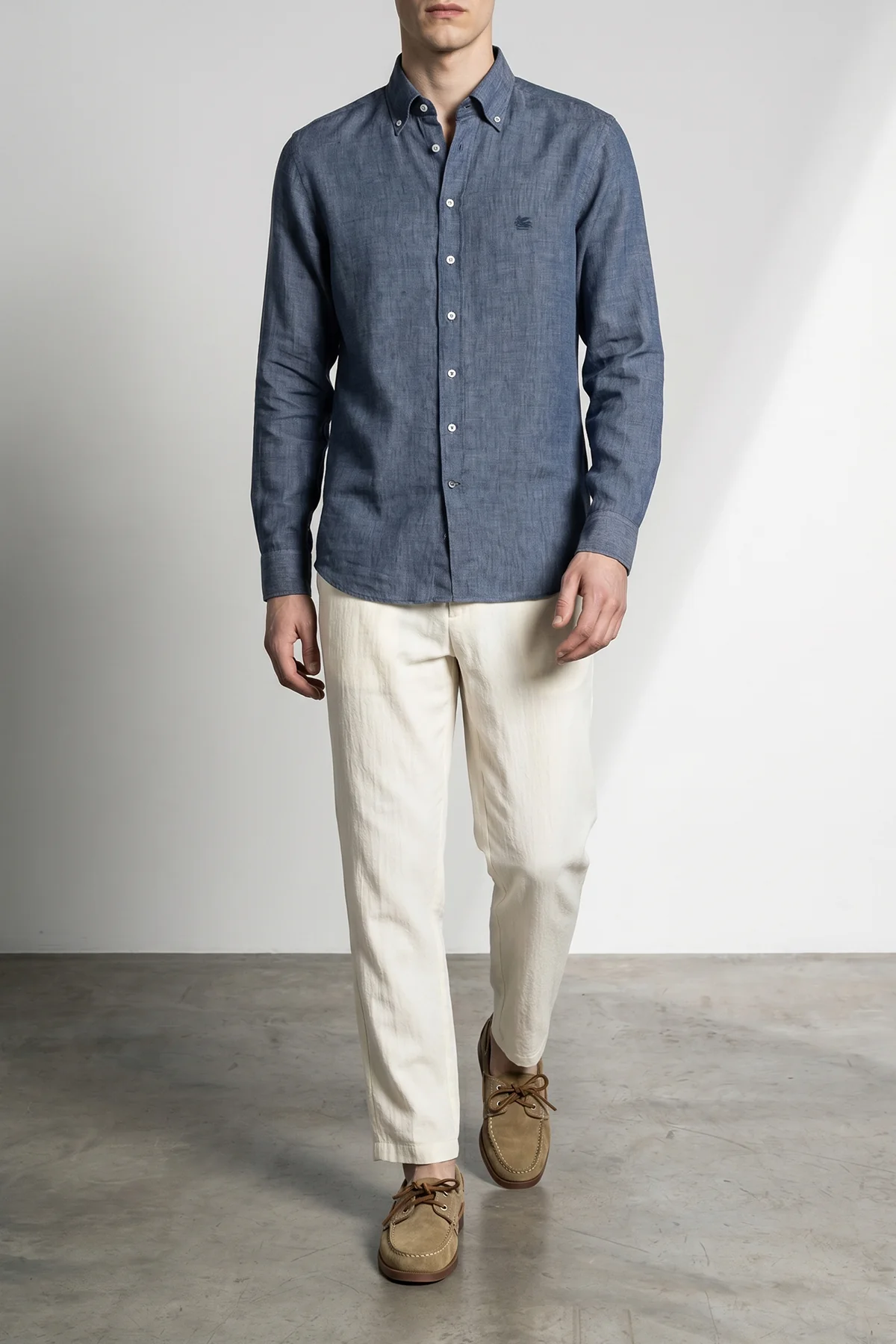 ETRO 39 cm mélange linen shirt