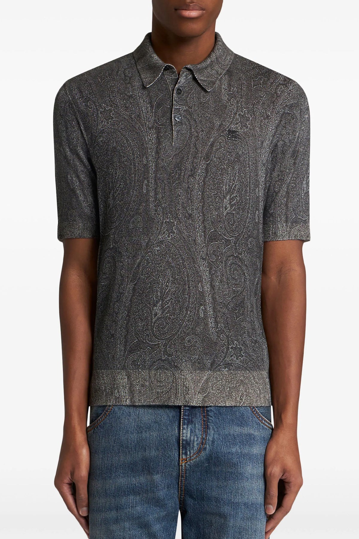 ETRO L polo shirt in silk and cashmere