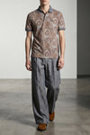 all-over arnica paisley pure cotton piquet polo shirt
