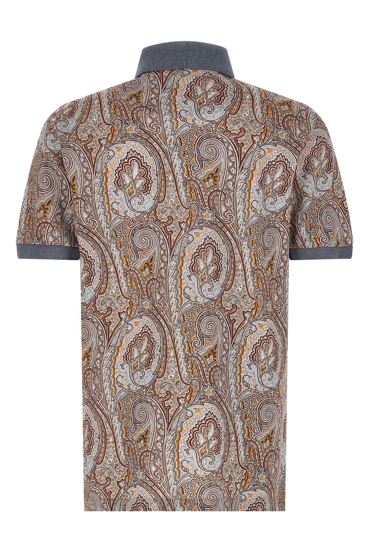 all-over arnica paisley pure cotton piquet polo shirt