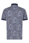 all-over arnica paisley pure cotton piquet polo shirt