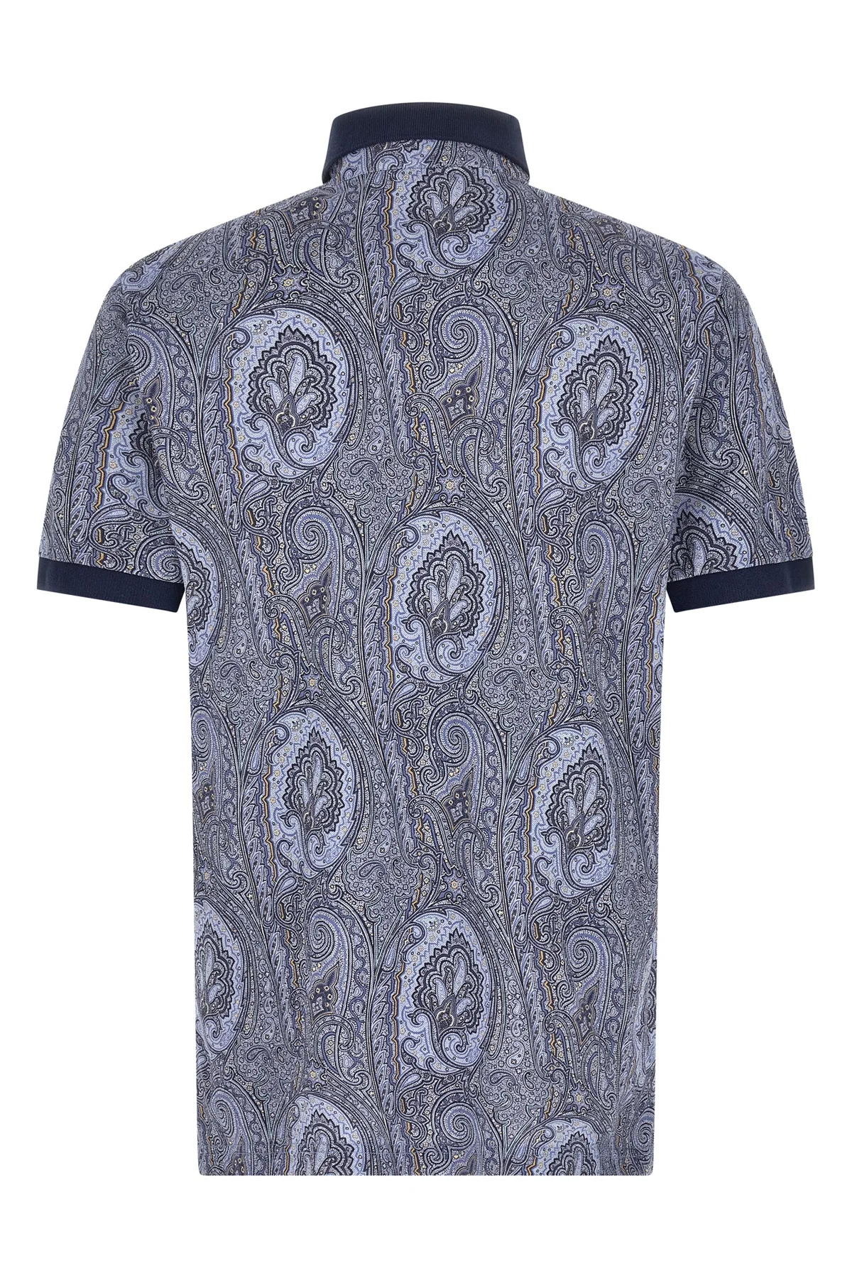 all-over arnica paisley pure cotton piquet polo shirt