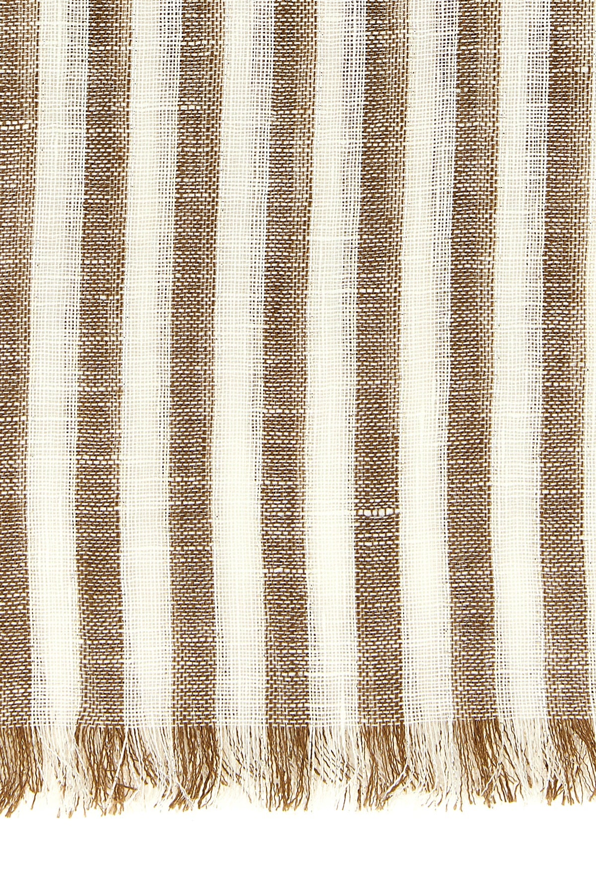 BRUNELLO CUCINELLI OS sparkling striped pattern linen scarf worked