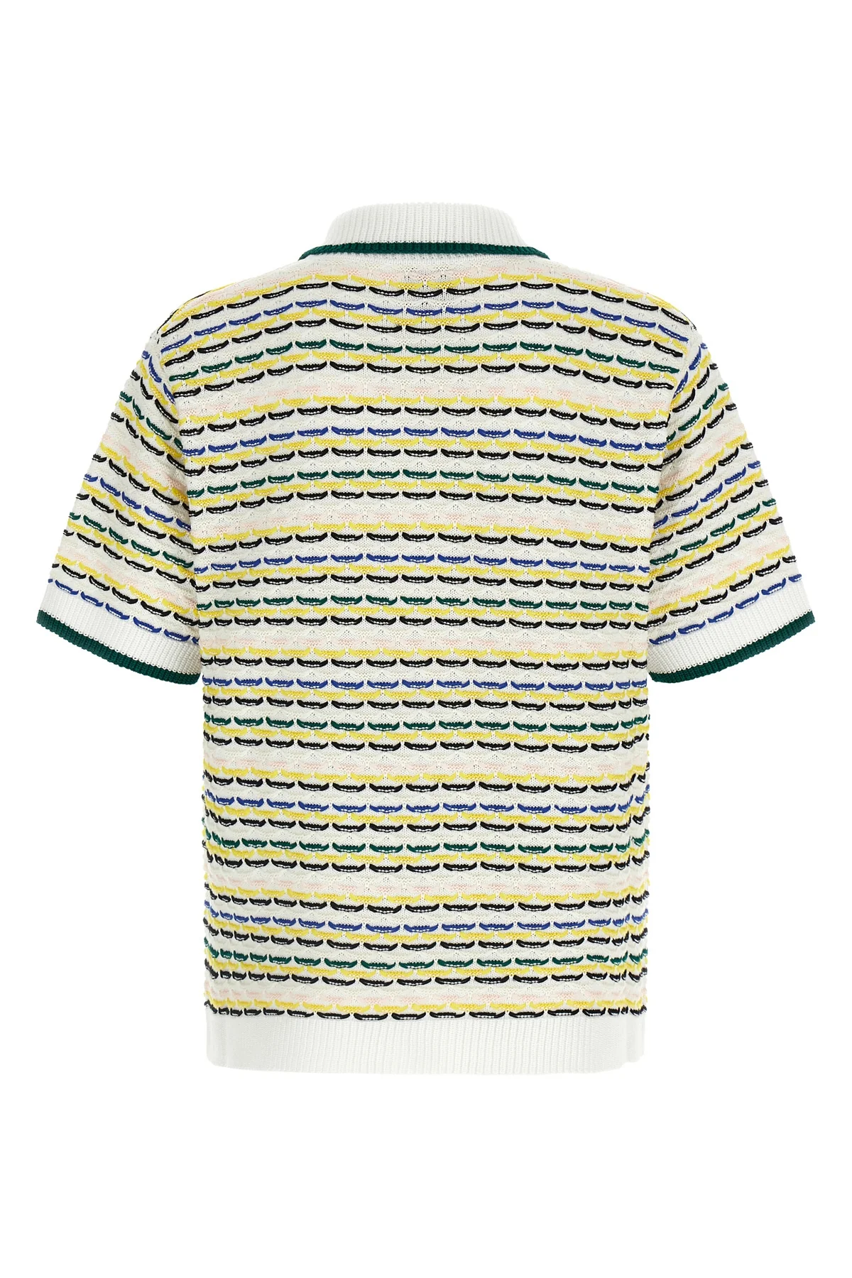 tuck stitch short sleeve cotton knit shirt