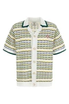 tuck stitch short sleeve cotton knit shirt