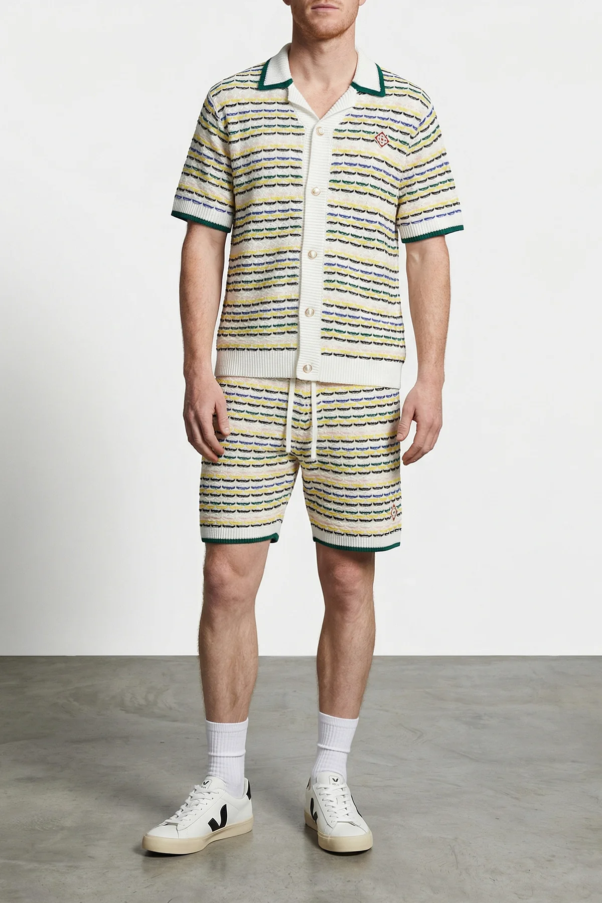 CASABLANCA L tuck stitch cotton knit bermuda shorts