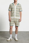 tuck stitch cotton knit bermuda shorts