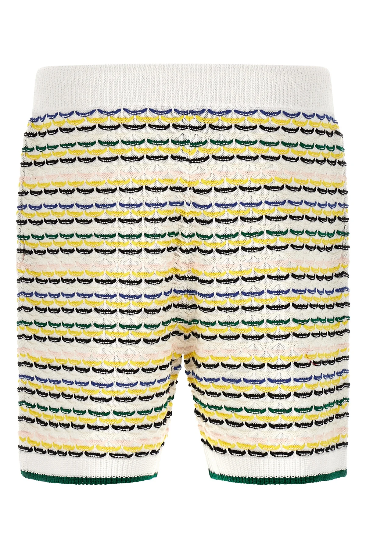 tuck stitch cotton knit bermuda shorts