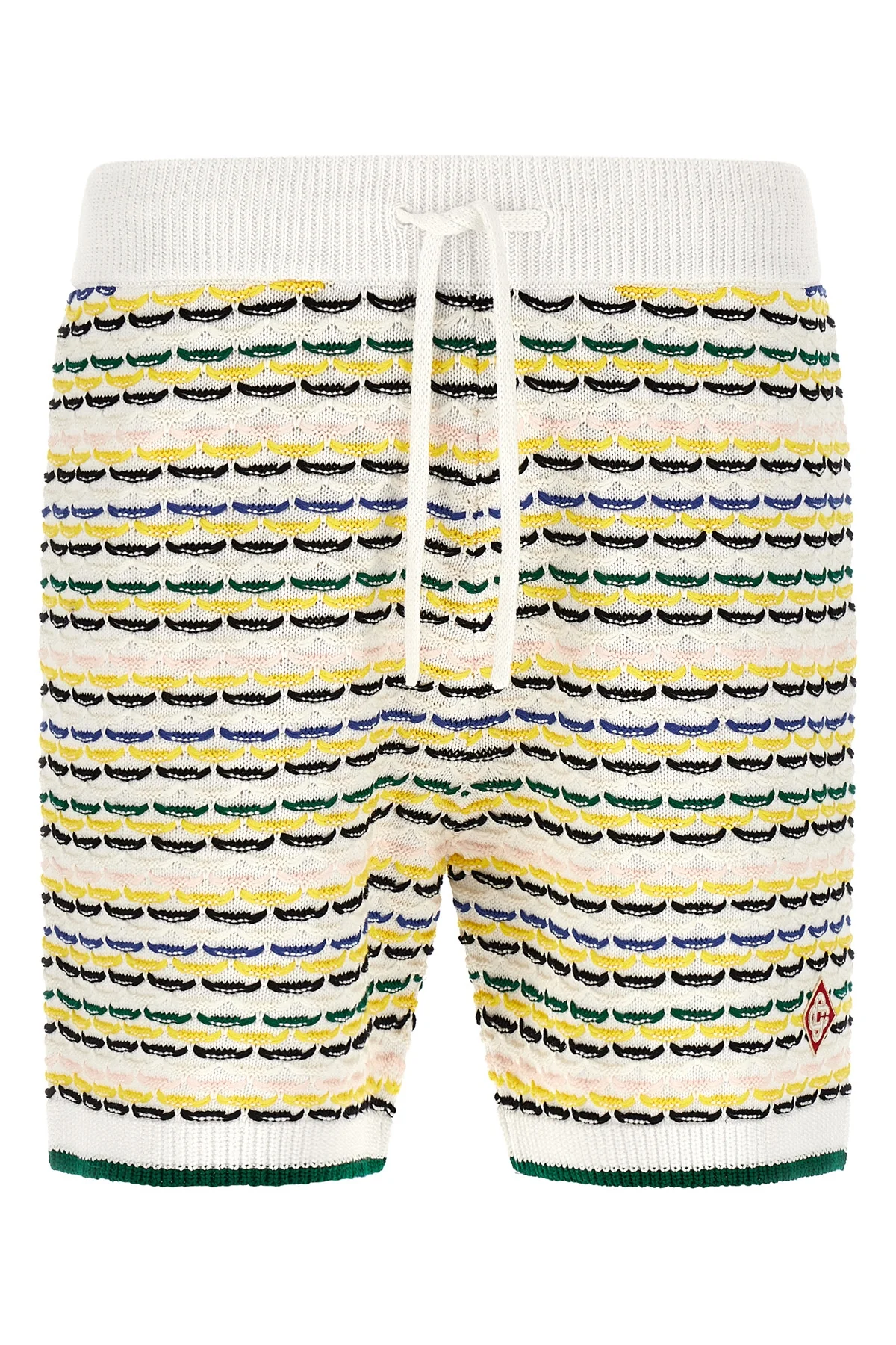 tuck stitch cotton knit bermuda shorts