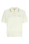 tennis bouclé polo shirt in bouclé cotton blend fabric