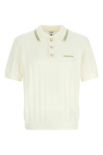 tennis bouclé polo shirt in bouclé cotton blend fabric