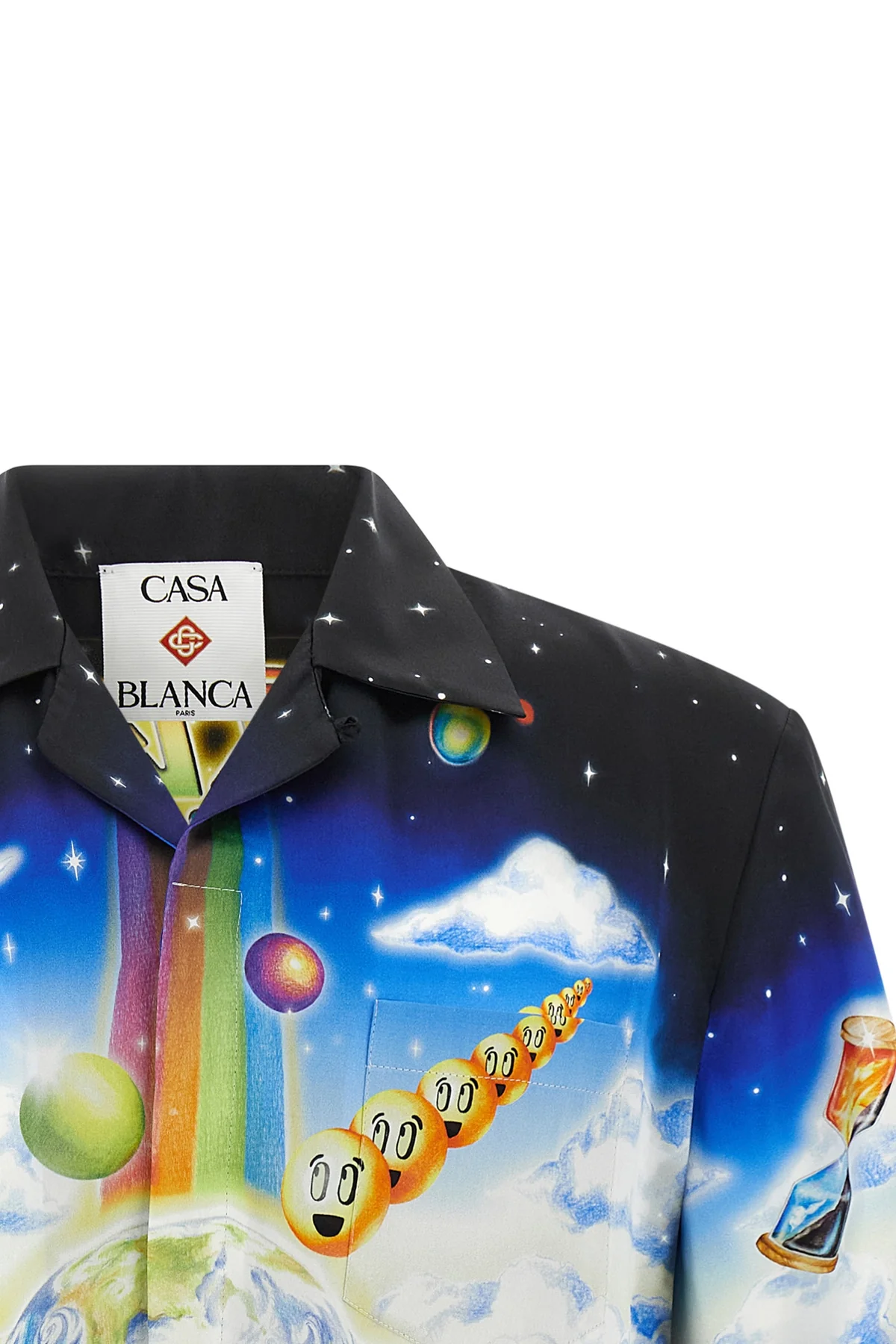 all-over the essential experience print silk twill shirt