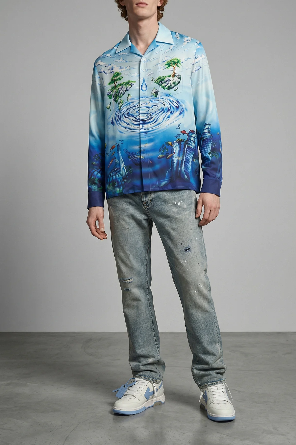 CASABLANCA L the maisons lost atlantis silk twill shirt