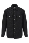 laser monogram denim overshirt in cotton denim monogram motif of the maison ma