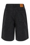 laser monogram denim bermuda shorts in cotton denim