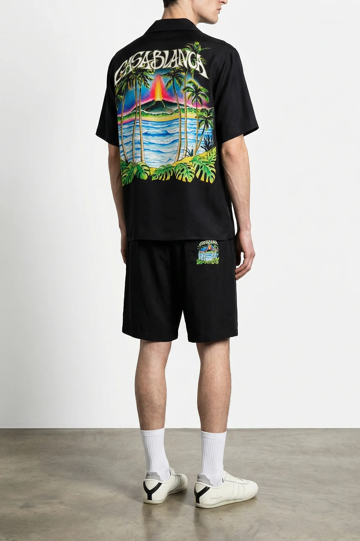 CASABLANCA L jacquard monogram silk bermuda shorts