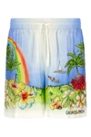 all over aloha print silk twill bermuda shorts
