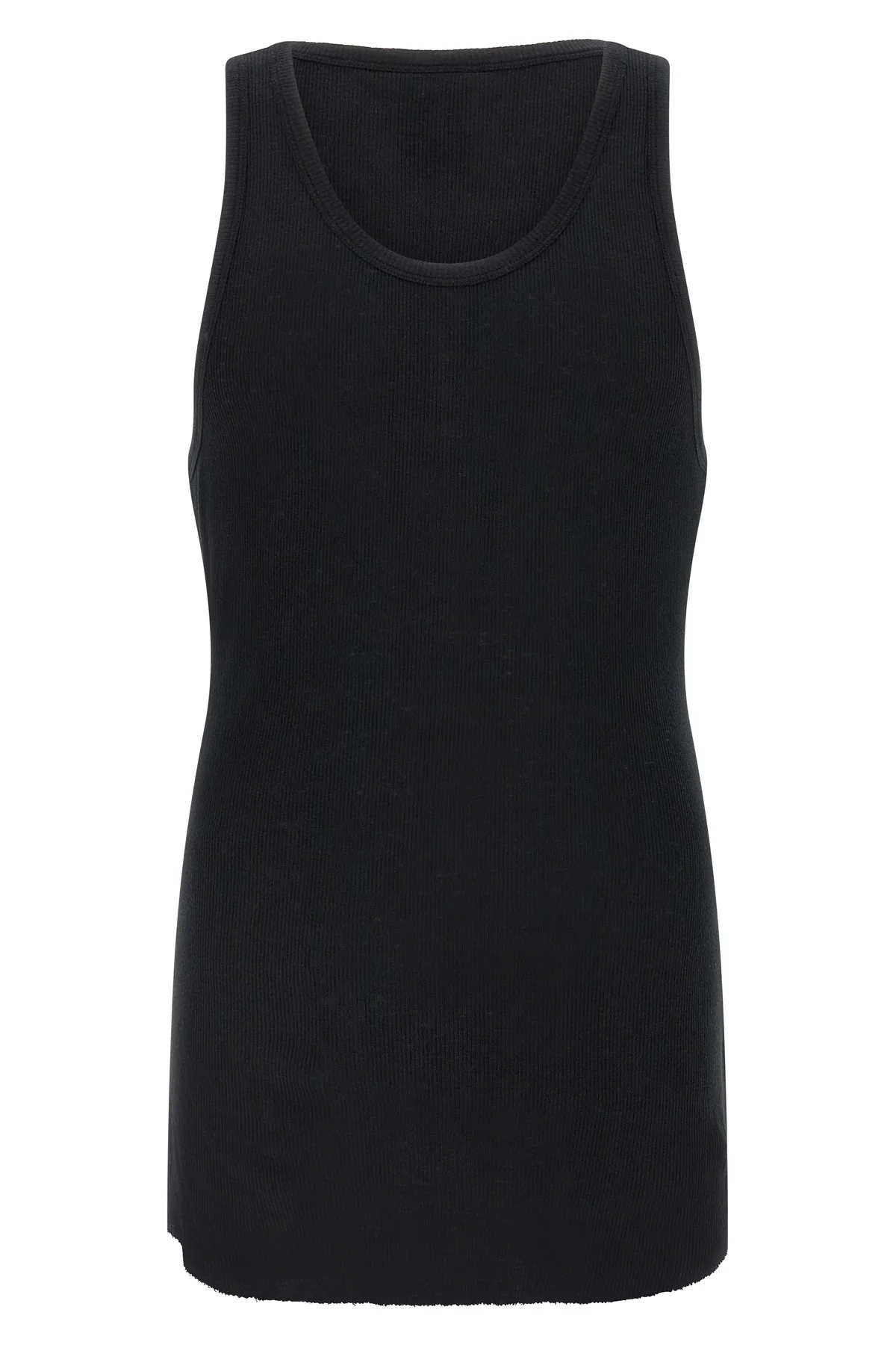 THOM KROM L 947 tank top in ribbed cotton and linen blend