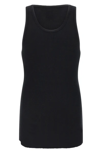 947 tank top in ribbed cotton and linen blend