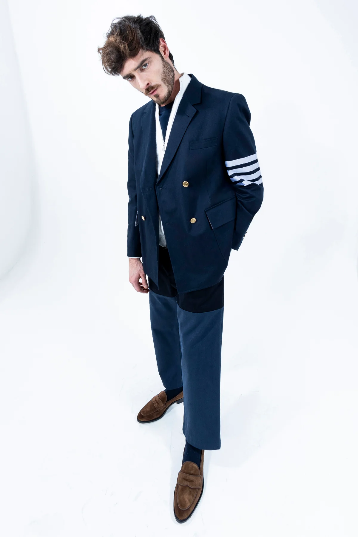 THOM BROWNE 3 unconstructed combo cotton pants