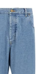 thom browne jeans in washed japanese selvedge denim