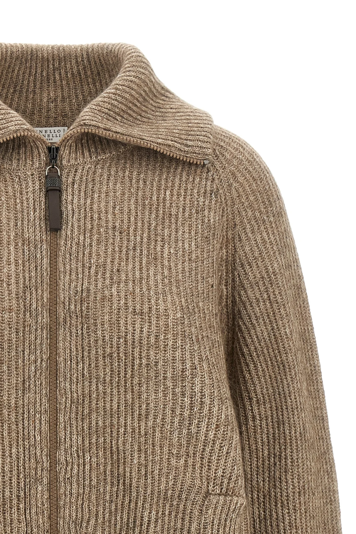 the brunello cucinelli sparkling english ribbed knit cardigan sets new standar