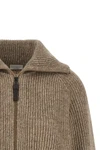 cashmere and vicuña mélange knit cardigan