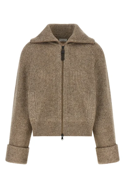 cashmere and vicuña mélange knit cardigan