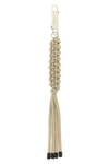 moncler + rick owens hiking rope keyring in woven rope and snap hook