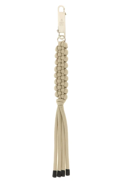 moncler + rick owens hiking rope keyring in woven rope and snap hook