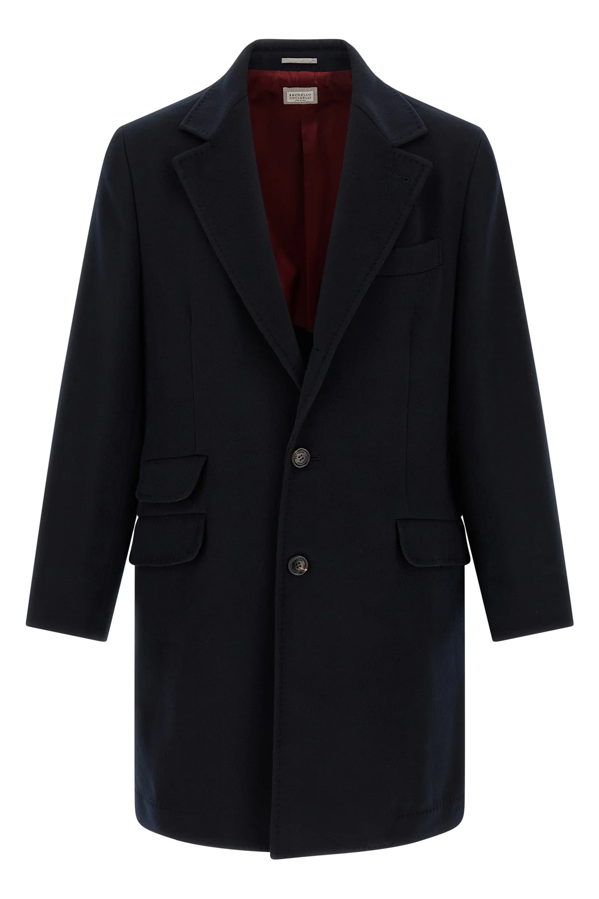 brunello cucinelli coat in light virgin wool cloth