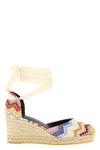 eva zigzag raschel fabric espadrilles