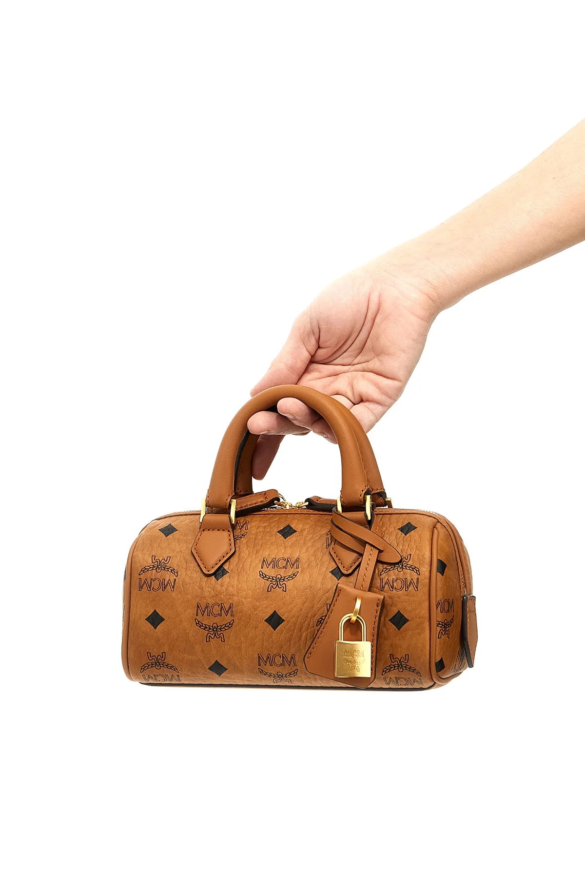 MCM OS ella boston mini canvas handbag