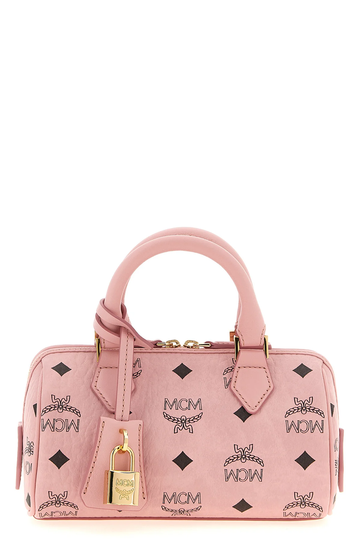 MCM OS the mcm ella boston mini handbag reinterprets the classic top case silhouette
