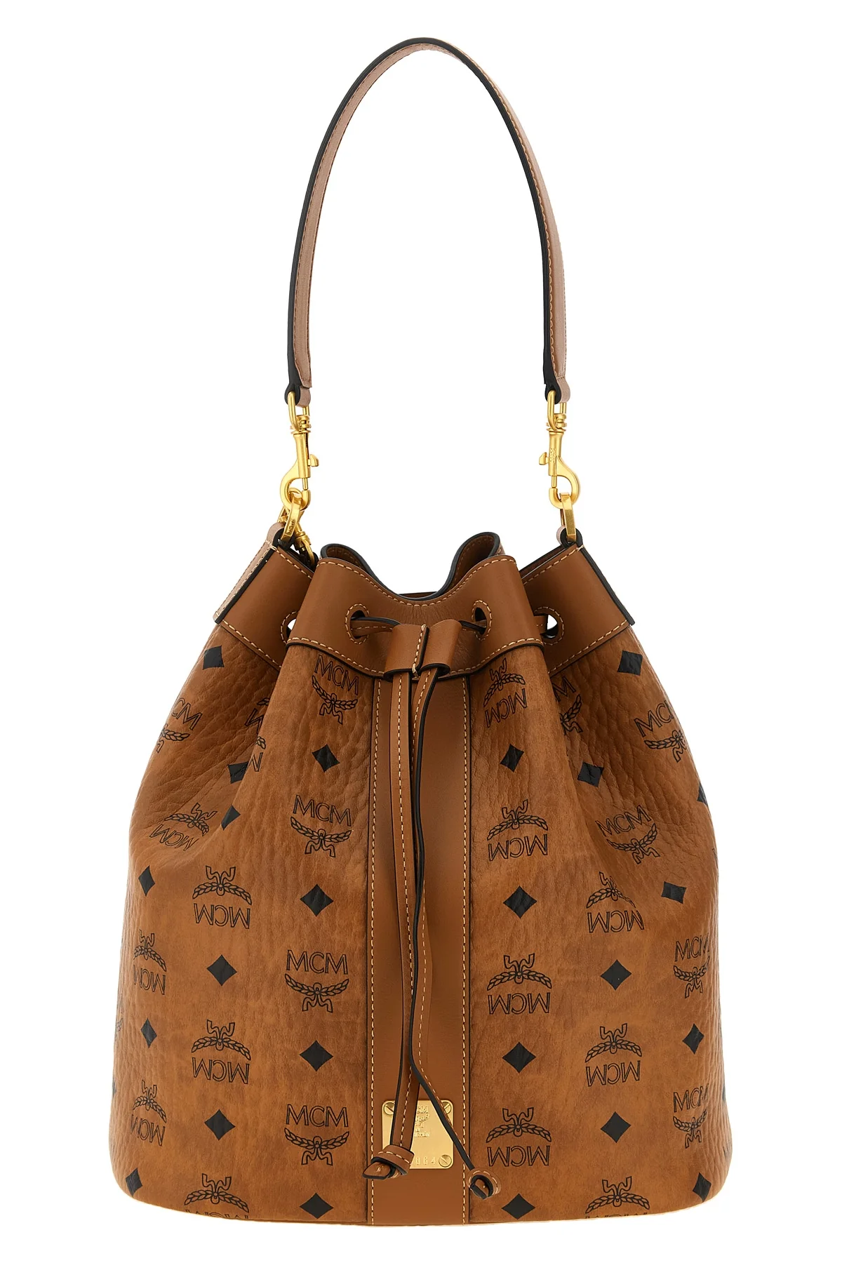 MCM OS the bucket shoulder bag by mcm dessau defines a structured aesthetic through t
