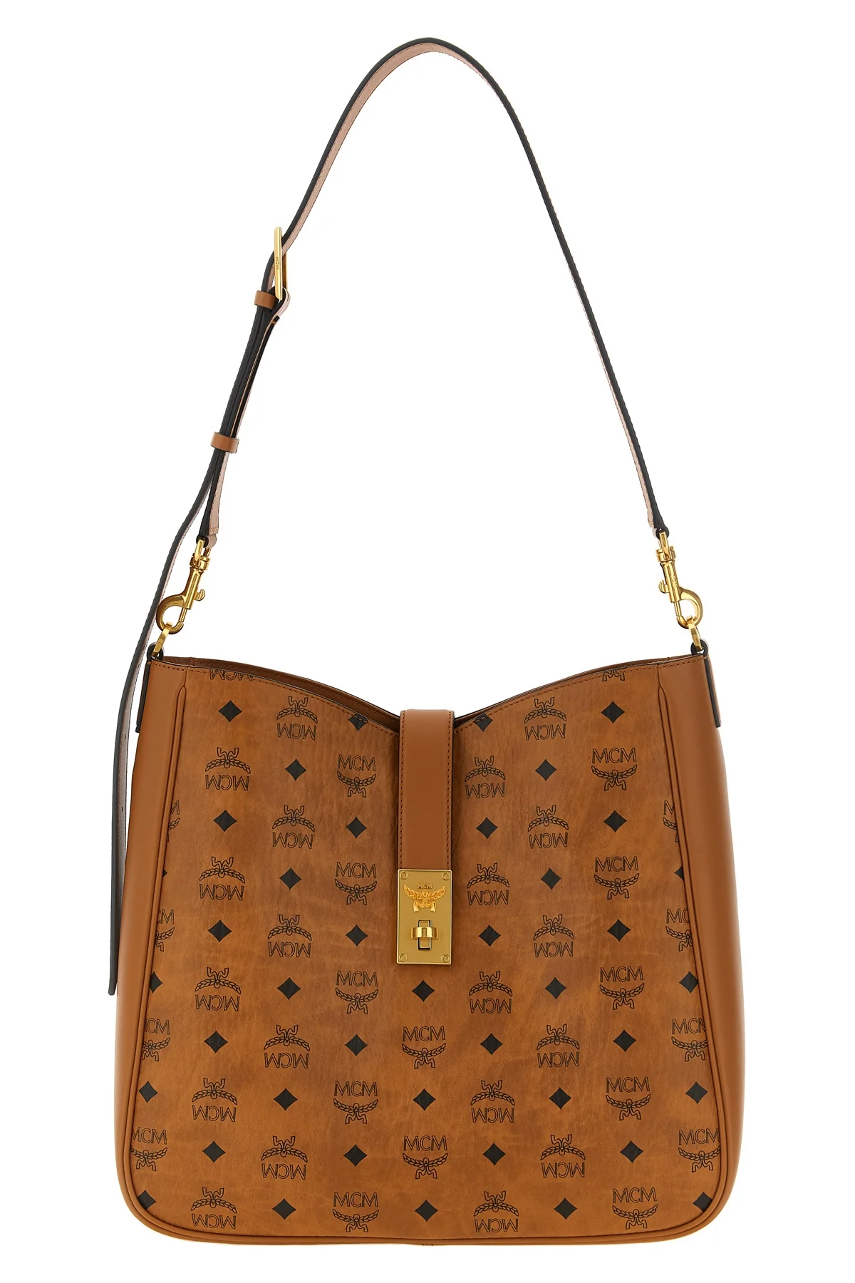 MCM OS the large mcm tracy shoulder bag defines a structured aesthetic through the ic