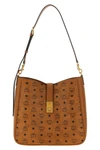 the large mcm tracy shoulder bag defines a structured aesthetic through the ic