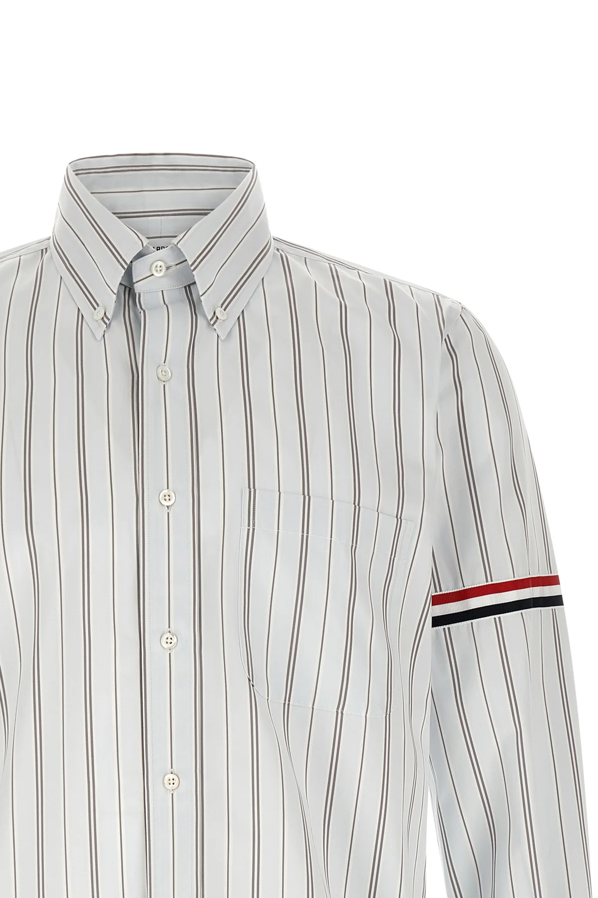 the thom browne wide-striped yarn-dyed poplin shirt