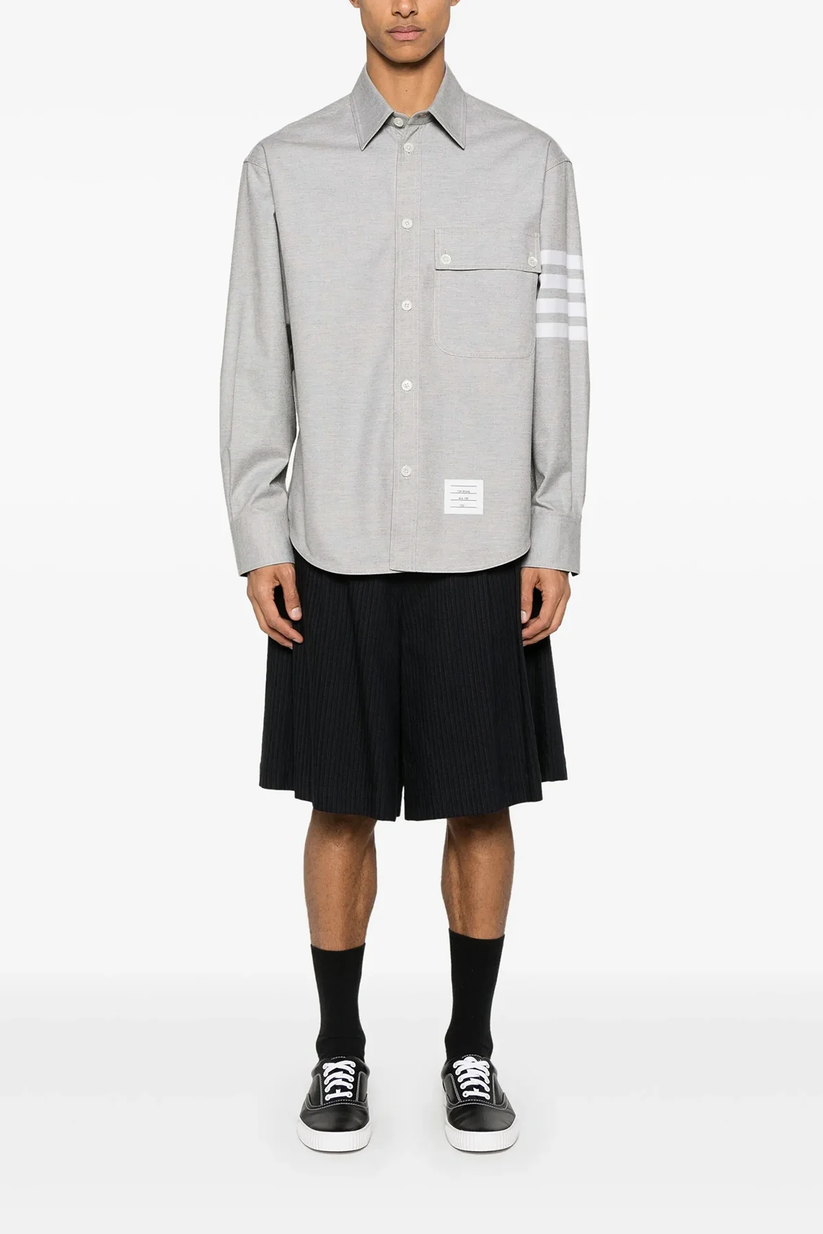 THOM BROWNE 3 cotton flannel shirt