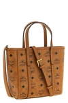mcms toni small shopper bag features a structured silhouette defined by the m