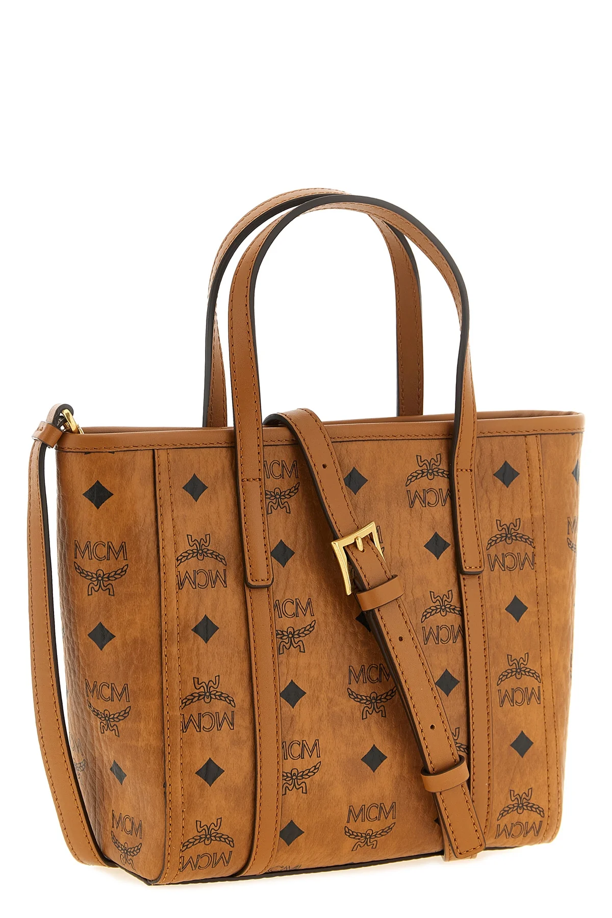 mcms toni small shopper bag features a structured silhouette defined by the m
