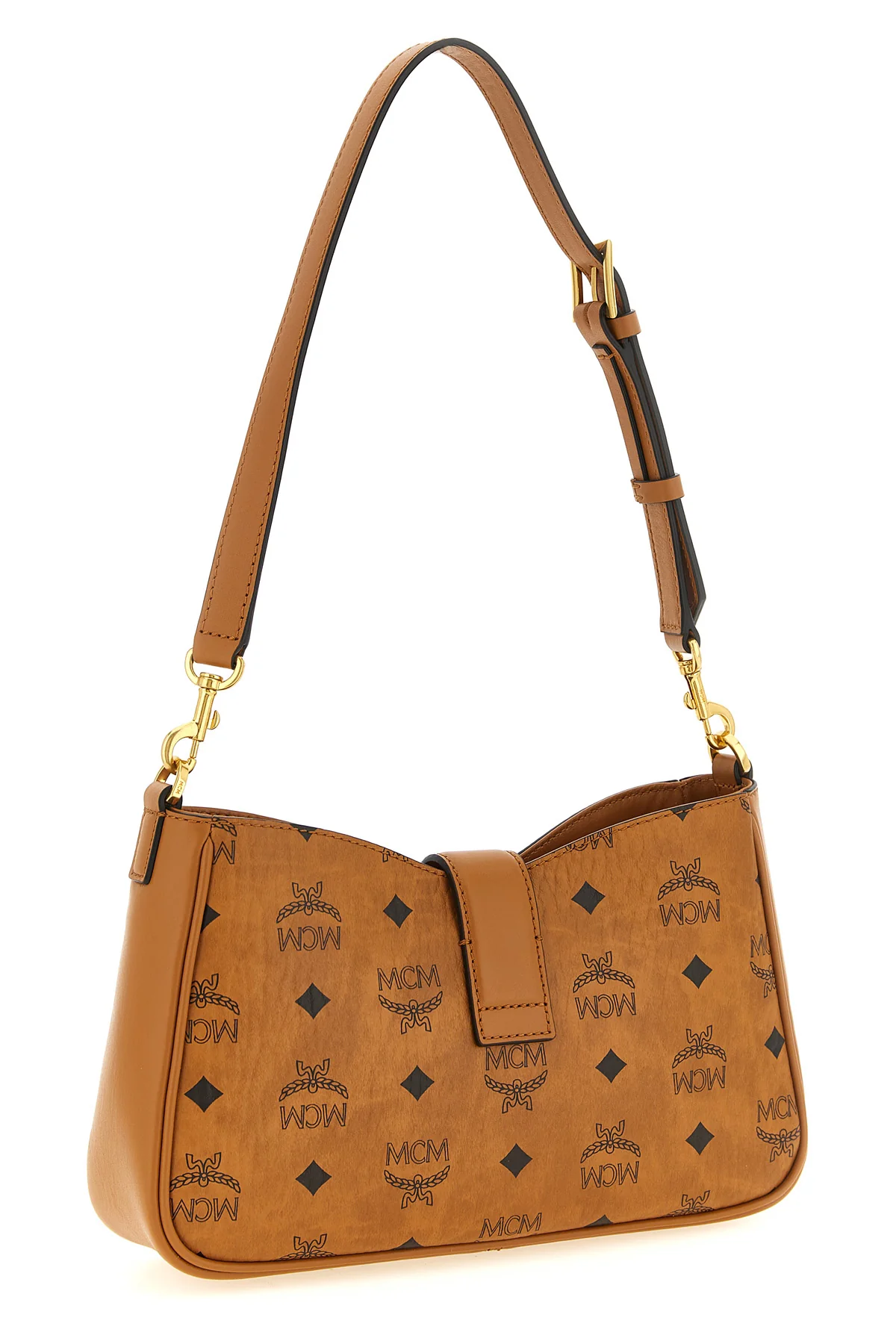 MCM OS the mcm tracy shoulder bag defines a structured aesthetic through its iconic c