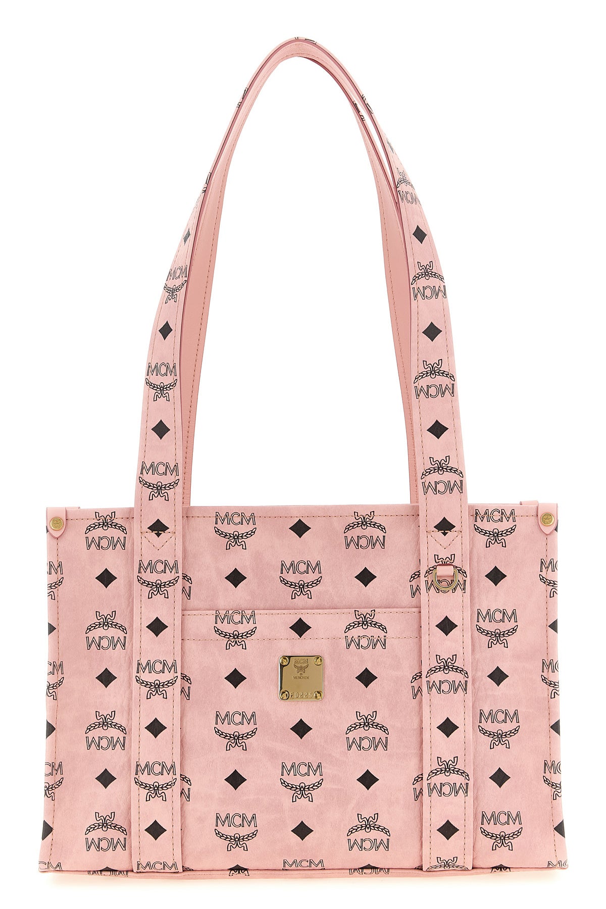 MCM OS aren school tote shoulder bag in visetos monogram canvas