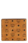 the bifold wallet in structured coated canvas mcm