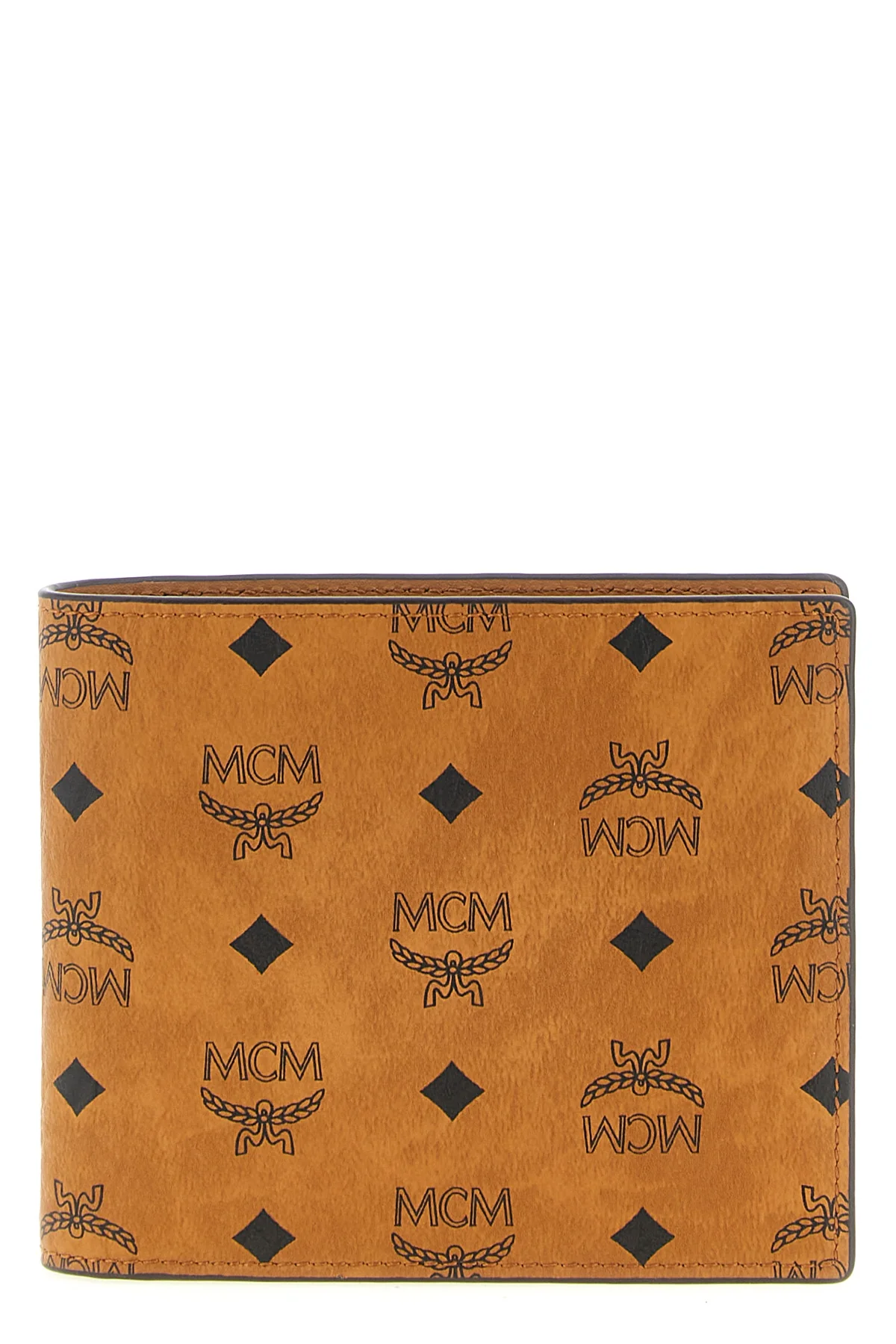 the bifold wallet in structured coated canvas mcm