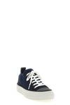 cotton and suede knit sneakers
