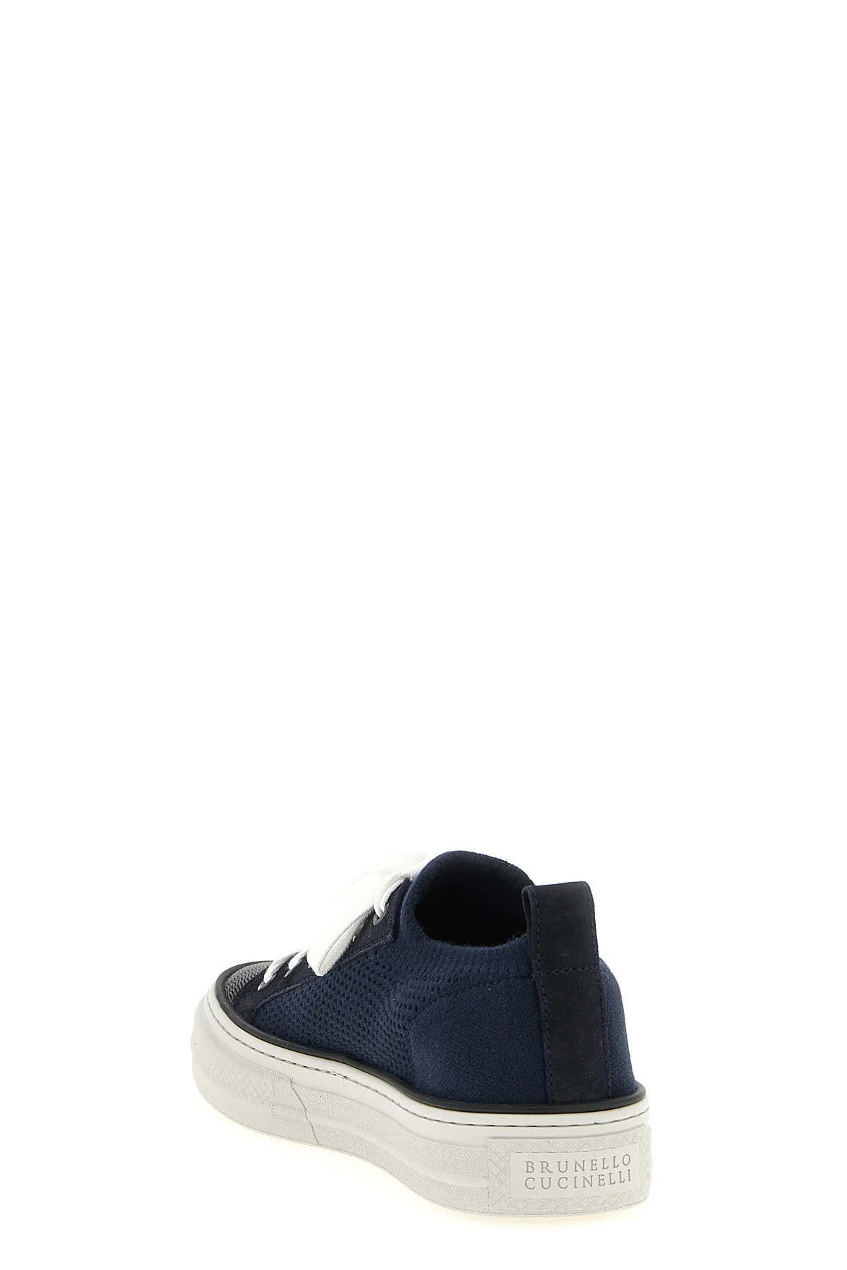 cotton and suede knit sneakers