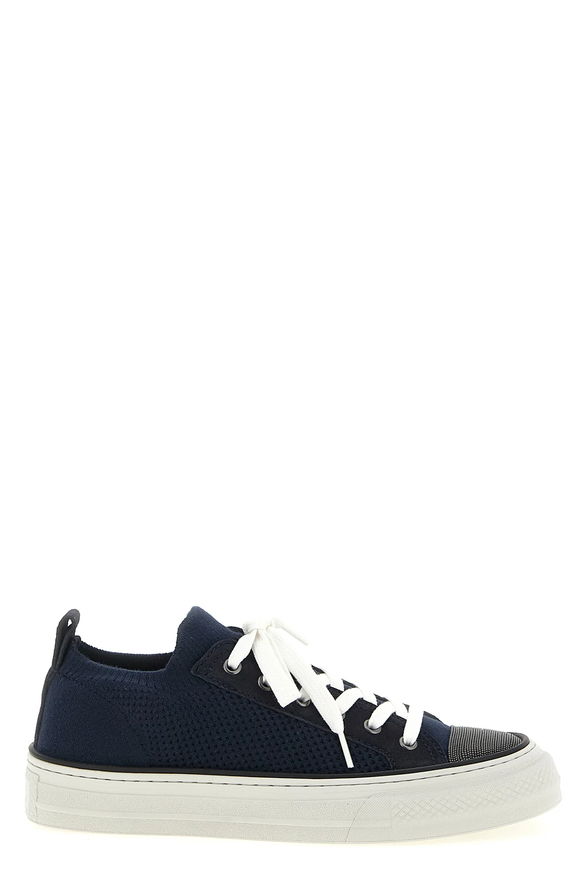 BRUNELLO CUCINELLI 36 cotton and suede knit sneakers