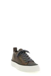 cotton knit and suede sneakers